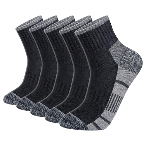 Image of YUEDGE Women's Athletic Quarter Ankle Socks, Anti-Blister Running Socks