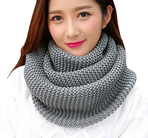 DELEY Unisex Maglia Sciarpa Grosso Lana Cerchio