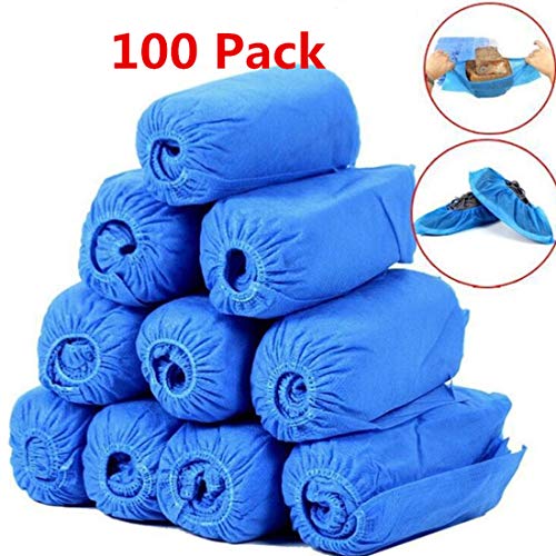 Mltao Shoe Covers Disposable Non-Woven -100 Pack（50 Pairs） Thick, Large Size Disposable Shoe