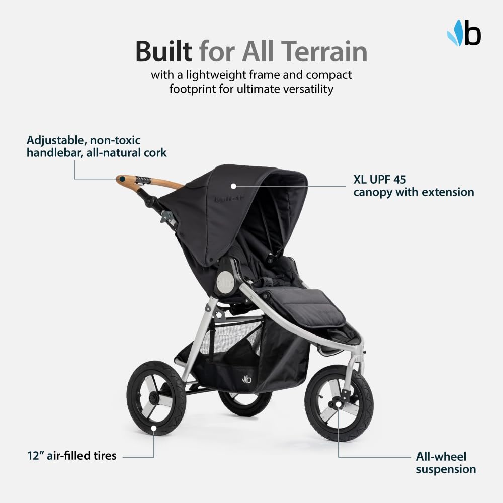 Bumbleride Indie All-Terrain Baby Stroller - Lightweight Newborn-Safe Stroller with Full Suspension, Air-Filled Tires, Car Seat Compatible - Dusk