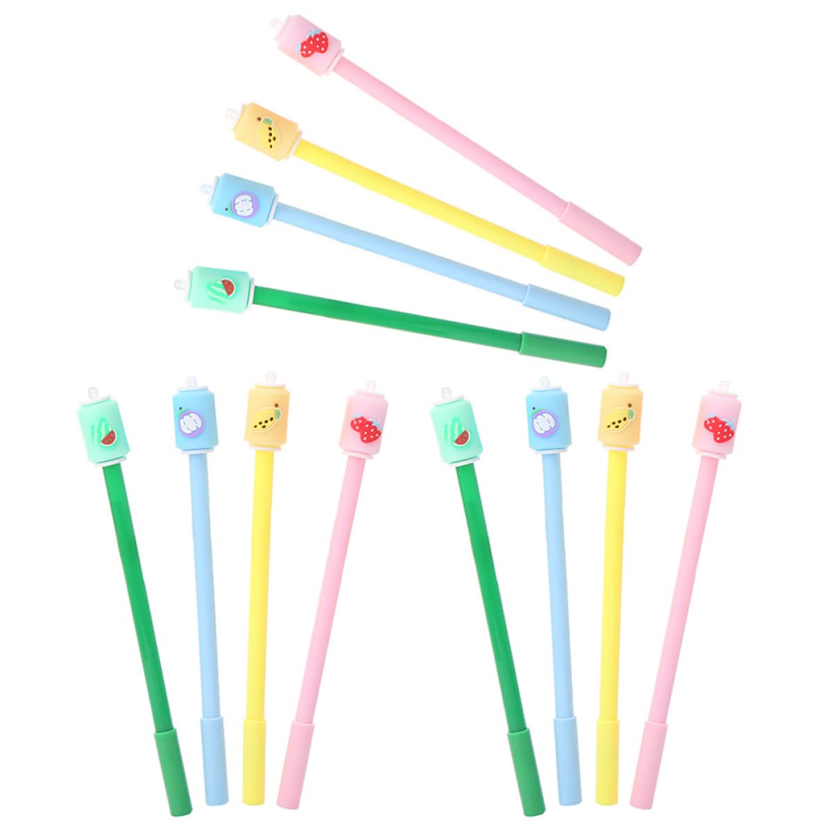 VILLCASE 4 Juegos Pluma De Gel Gel Bolígrafo De Punta Fina Bolígrafos De Dibujo Negro Bolígrafos Portátiles Bolígrafo Para Linda Pluma Recarga De Aguja 12 Piezas X 4