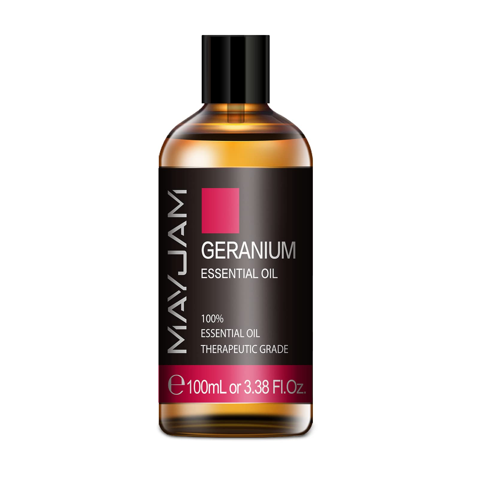 MAYJAM Geranium Essential Oil, Pure Essential Oils for Diffusers, Massage, Geranium Oil for Soap Candle Making, Huge 3.38FL.OZ Bottle