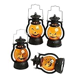 ハロウィン 飾り ハロウィンランプ パンプキン ライト Halloween 装飾 かぼちゃ ろうそく 電飾 お化け屋敷 イルミネーション 飾り付け 雑貨 室内 屋外 庭 パーティ イベント 照明飾 4個セット (ブラック)