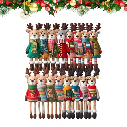 Yuemeuy Weihnachtsbaum Deko Holz | Rentier Deko,16er Set Rentier Tier...