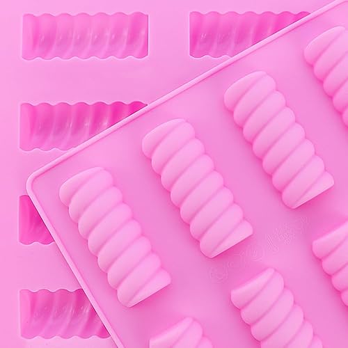 Miniatura 5 de 2 paquetes de moldes cilíndricos de silicona cilíndrica rosa para hacer chocolate, 12 cavidades, 8.5 fl oz, molde para hornear cilindro 3D para