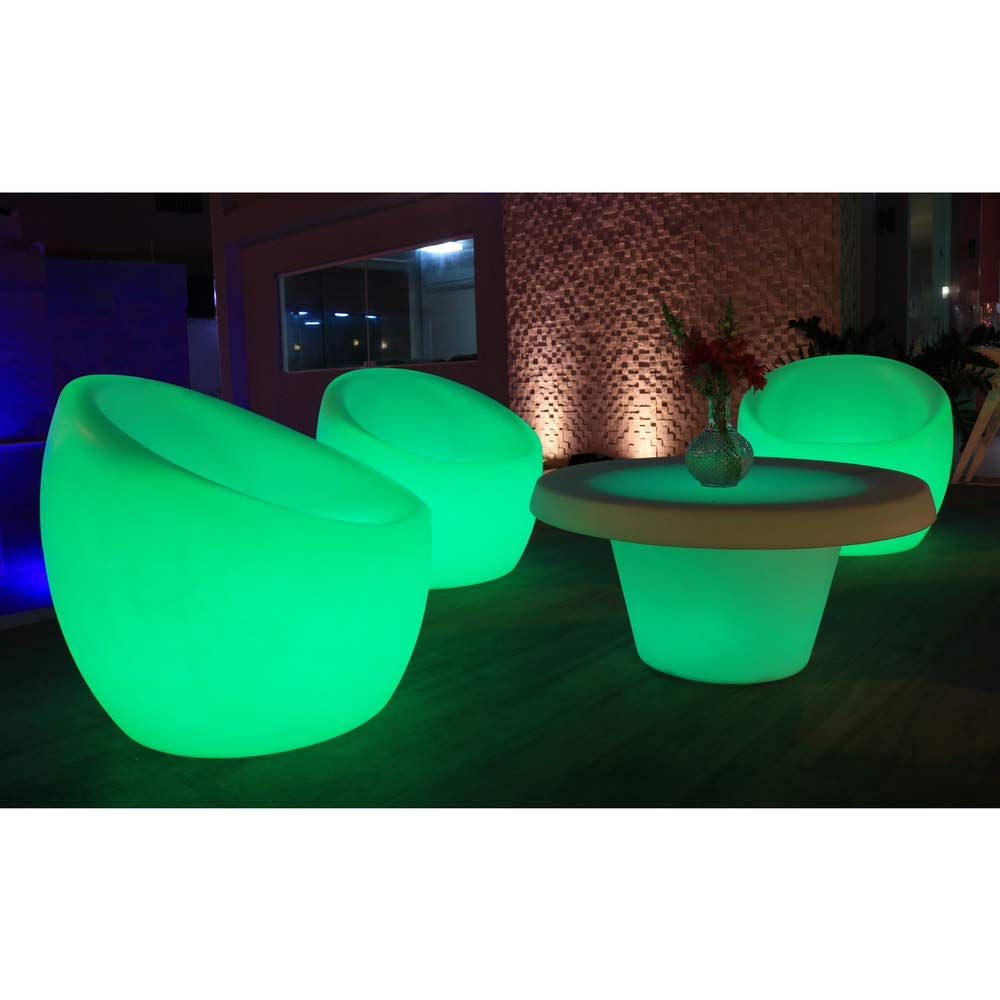 Tramontina Oca Lumiére White Armchair in Polyethylene With LED Bulb