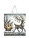 Woodland Animals Christmas Handmade Printed Wood Christmas Ornament Small Sign (Beautiful Woodland Deer)
