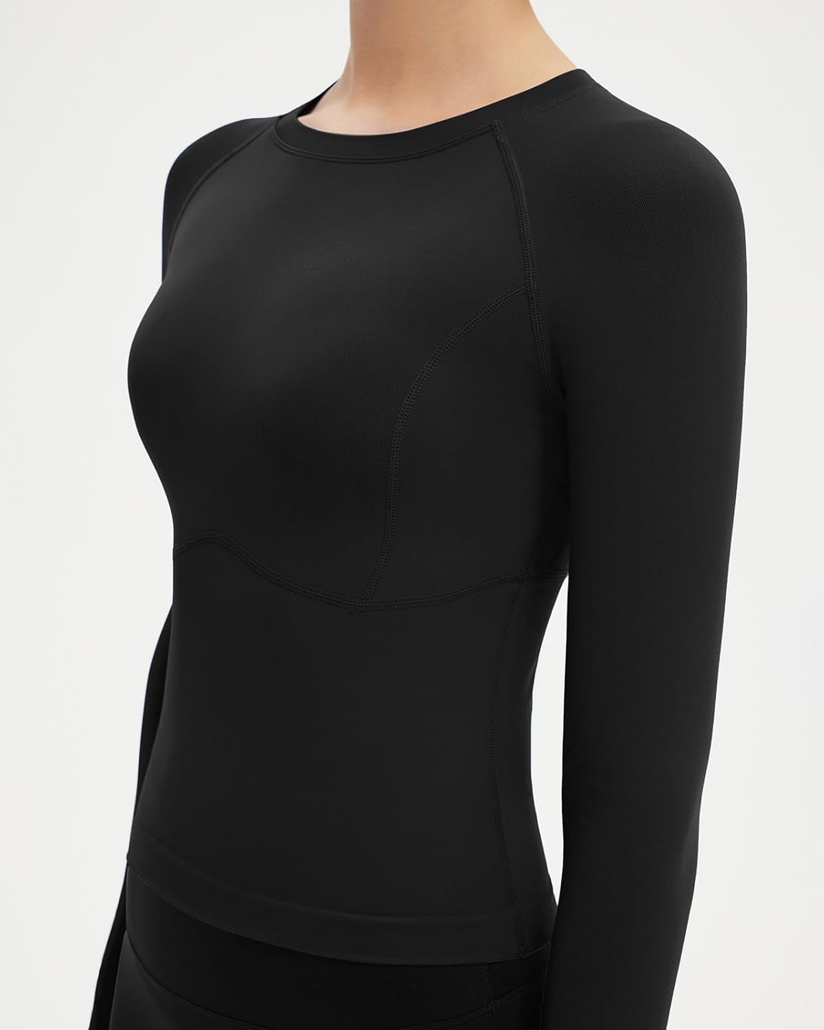 SUUKSESS Women Seamless Workout Long Sleeve Shirts Gym Athletic Running Yoga Tops - Image 3