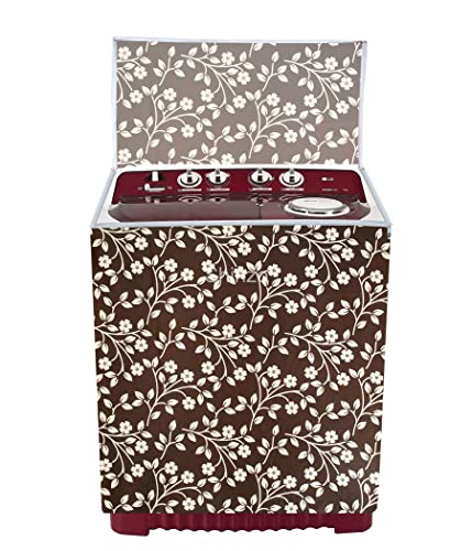 Image of Woah Semi Automatic Washing Machine Cover Suitable for 5 Kg to 8 Kg Coffee Leaf Top Load Washing Machine Cover | Dustproof Durable Cover