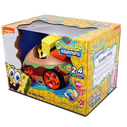 Nkok Remote Control Krabby Patty With Spongebob Vehicle, Full Function Rc Vehicle, Working Lights, Has Radio Control & Turbo Boost, Great Item For Kids, Ages 6 And Up #TOP6