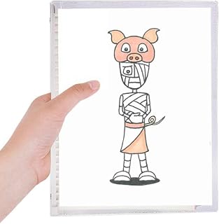 Caderno de chapéu de porco Egito múmia Hórus diário de folhas soltas recarregável, papelaria