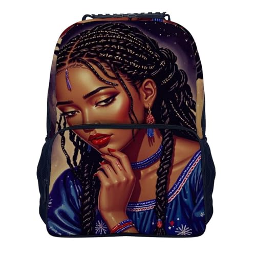 Anti-Theft Travel Backpack – Large, Black Woman Painting