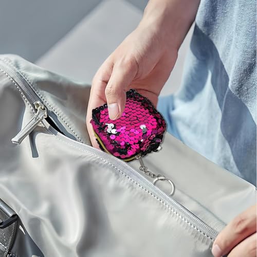 Sequin Square Mini Wallet for Women – Compact Coin Purse, Travel & Daily Use (Rose)2