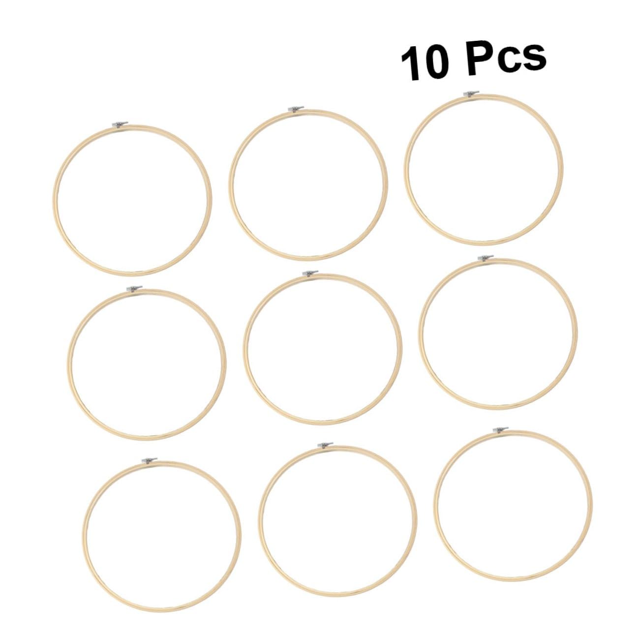 SHINEOFI Kit di 10 Cerchi per Ricamo in Bambù Phyllostachys Pubescens, Telaio per Punto Croce, Fissaggio Tessuto Stabile, per Principianti e Decorazioni Murali