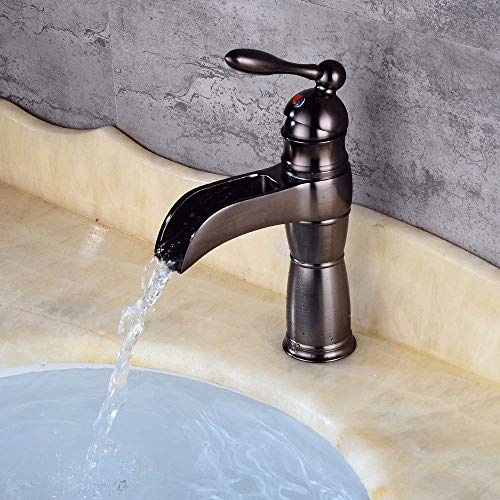 Grifo de lavabo cascada estilo retro rústico de 22 cm para encimera 3