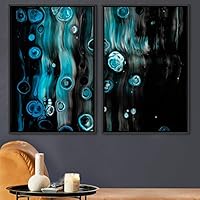 2 Piece Framed Canvas Wall Art Surface Fluids Canvas Prints Home Artwork Decoration for Living Room,Bedroom - 16