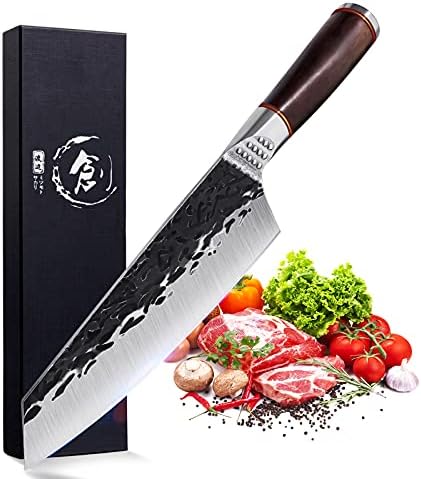 DRAGON RIOT Kiritsuke Chef Knives Carbon Steel Bunka Knife Forged Japanese Butcher Cleaver Kitchen for Home and Restaurant