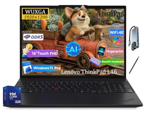 Image of Lenovo ThinkPad L16 Touchscreen Premium Business Laptop, AI PC | 16 inch WUXGA Anti-Glare Display, Ultra 5 225U (Up to 4.8GHz), 16GB DDR5 RAM, 1TB SSD, Fingerprint, Backlit, WiFi 6E, Win11 Pro