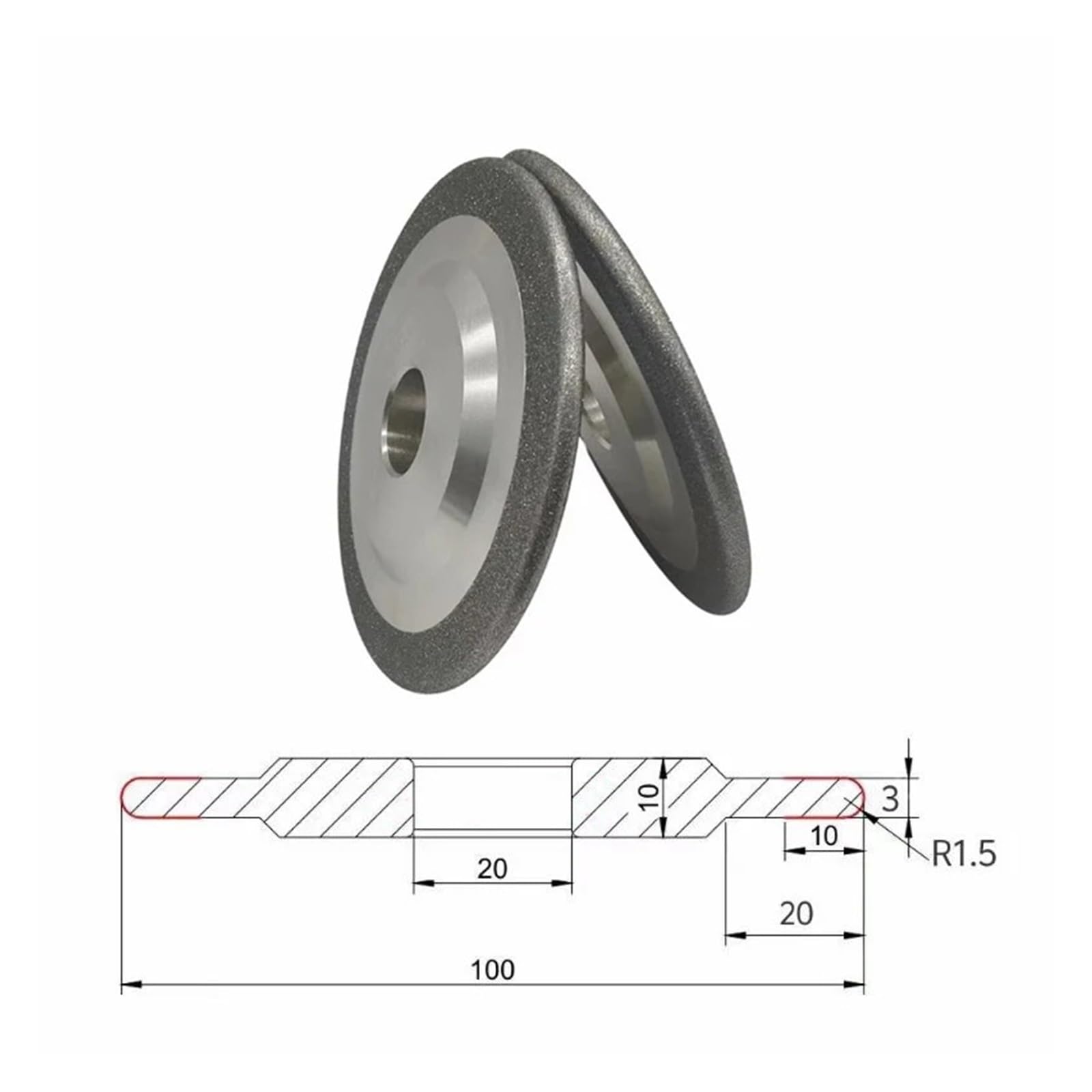 Arc SDC Schleifscheibe Wolframstahl CBN Schnellarbeitsstahl Gewindebohrer Schlitzen R-arc Diamantlegierung Schleifscheibe 100mm 125mm 150mm
