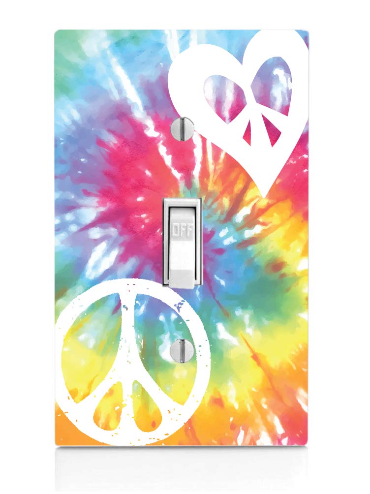 Tie Dye Peace Love Heart Tie Dye Light Switch Plate