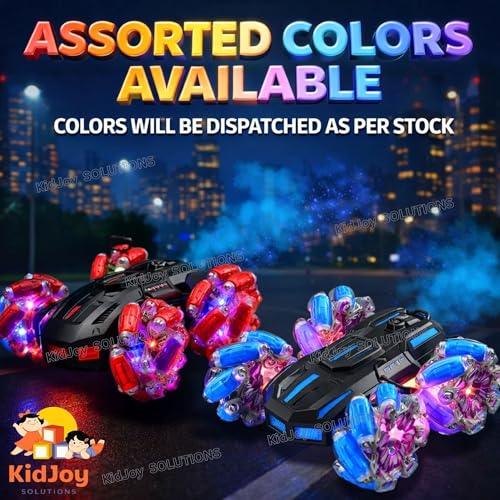 Image of RC Car 4 Wheel Drive Double Sided 4WD Smoke Stunt Drift Toy Car 360 Rotation Drift Toy for Kids of Age 14+ Racing Spray Rechargeable Battery Mist Effect