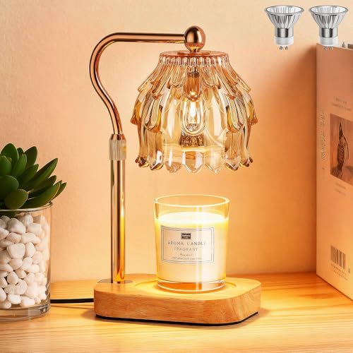 ROTTOGOON Kerzenwärmer Lampe mit Timer und Dimmer mit 2 Glühbirnen Candle Warmer Lamp für Frauen Geburtstagsgeschenke für Mama Freundinnen Haus Geschenke Einzug Wohnaccessoires (Teefarben)