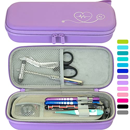 ButterFox Premium Stethoscope Case with Divider and ID Slot for 3M Littmann Classic III, Cardiology IV Diagnostic and More Stethoscopes with Pocket for Nurse Accessories (Lavender)