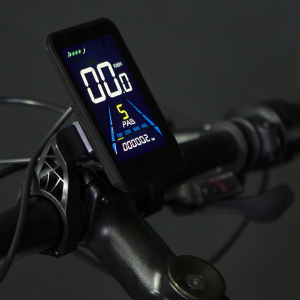 Cruscotto LCD per biciclette elettriche con sensori integrati per velocità e monitoraggio e progettato per uso esterno in bicicletta