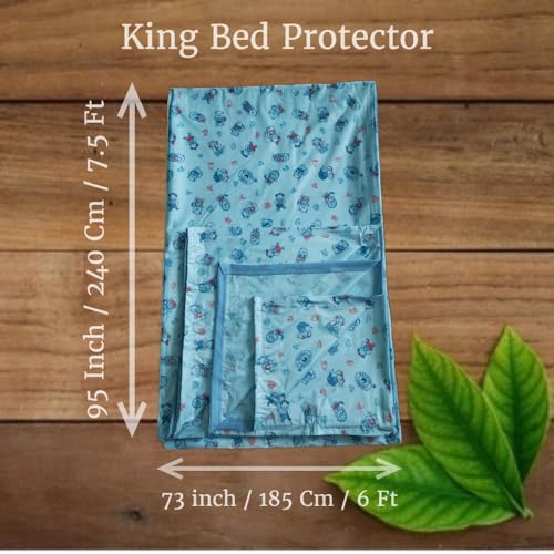 Image of Mothers Choice King Waterproof PVC Plastic Mattress Protector /Bed Protection Sheet for Baby and Adult, 95 x 73 Inches - Pack of 1, Blue