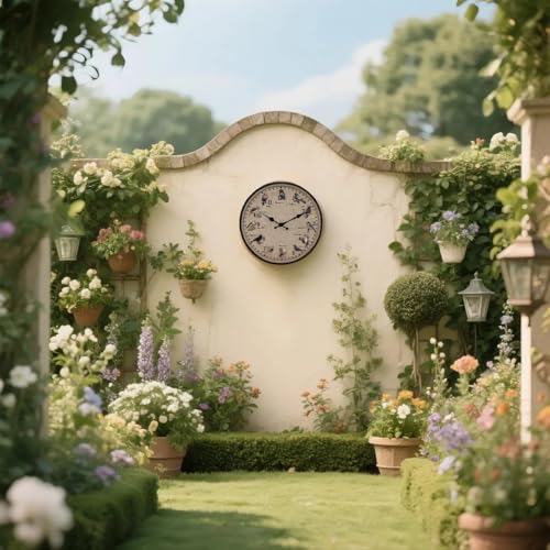 Horloge murale 30 cm étanche et décorative avec 12 oiseaux - 5