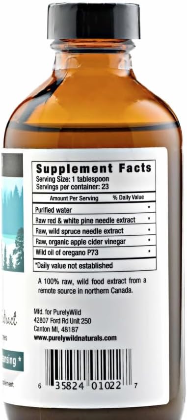 Miniatura 7 de PURELY WILD Extracto de aguja de pino crudo por Dr. Cass Ingram – Suplemento líquido de alimentos integrales que contiene extractos de pino y abeto