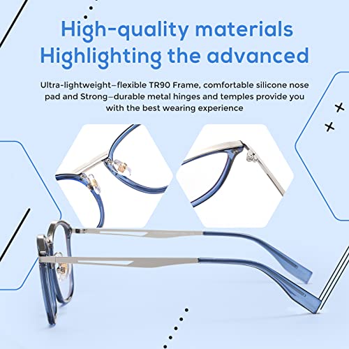 Image of DUCO Blue Light Blocking Glasses For Men Blue Ray Glasses Oversized Computer Glasses Retro Square Fashion Eyeglasses 5223