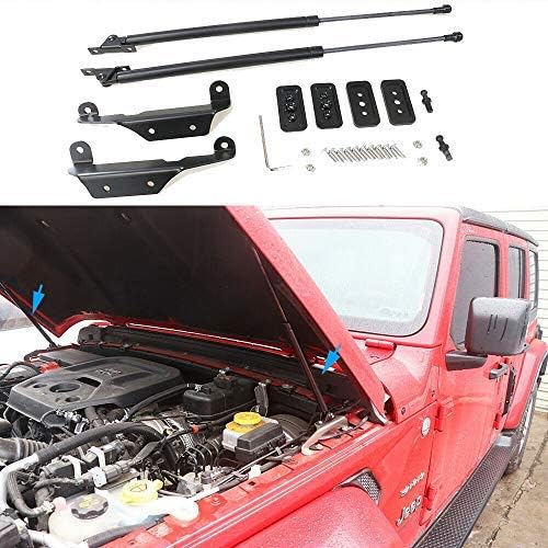 HEQIANG One Pair Hood Lift Support Struts Hydraulic Rod Engine Cover Hydraulic Rod Kit for Jeep Wrangler JL 2018 2019 2020 Up