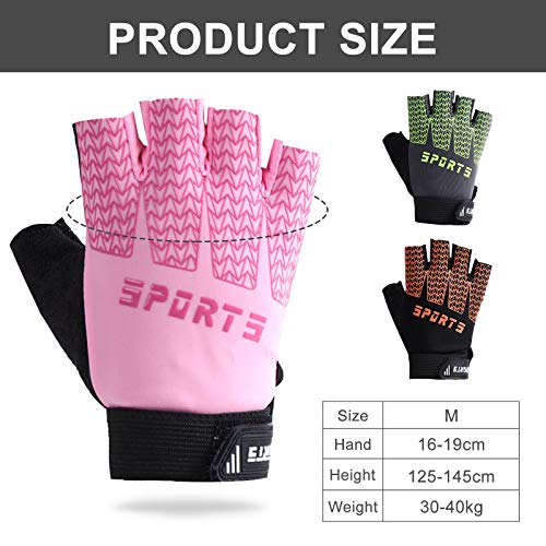 Keleily Childrens Sports Protective Gloves,1Pair Half Finger Bike Gloves Gel Padded,Kids Cycling Gloves,Girls Boys Biking Gloves Kids Fingerless Sport Fitness Gloves Outdoor Sports Gloves - Image 3