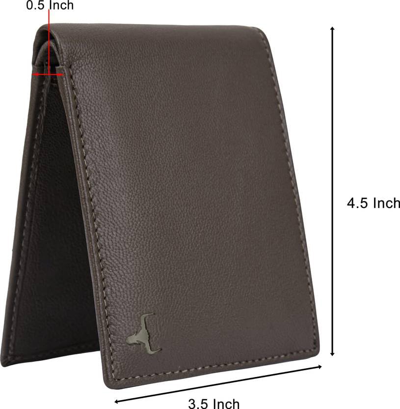 Image of WILD NAPA RFID Protected Brown Genuine Leather Wallets for Men (Grey)
