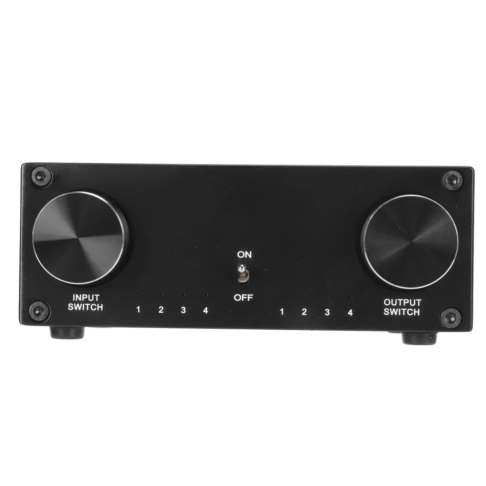 Conmutador de Sonido HiFi 4 en 4 Salidas, Doble Canal, Enchufe Chapado en Oro, Conmutador de Fuente de Señal de Sonido Silencioso sin Pérdidas, para Señal Estéreo 2,0 L/R