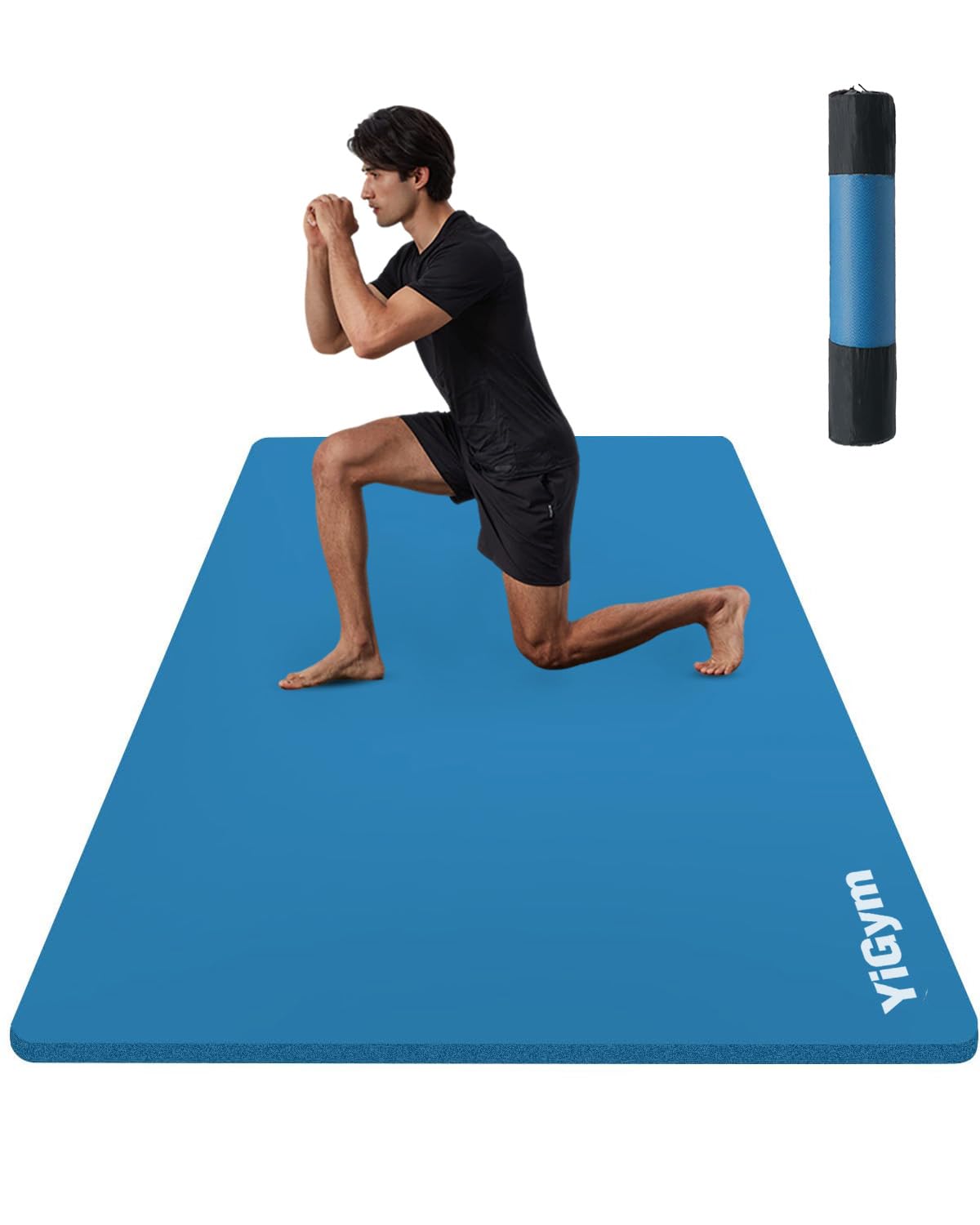 YiGym Yoga Mat Thick 15mm 190×90cm NBR Exercise Mat for Home Outdoor Yoga Pilates Fitness Soft Large Gym Mat with Carry Bag