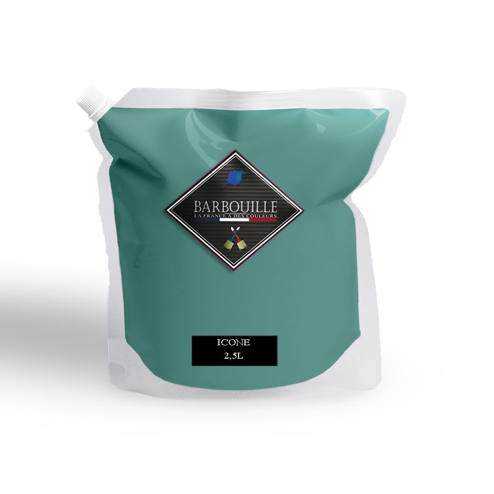 Peinture Vert Céladon Acrylique Icône - Effet Mat-Poudré - Peinture Mur & Plafond - Lessivable - Séchage En 30 min - COV A+ - Fabriquée En France - 2,5 L - BARBOUILLE