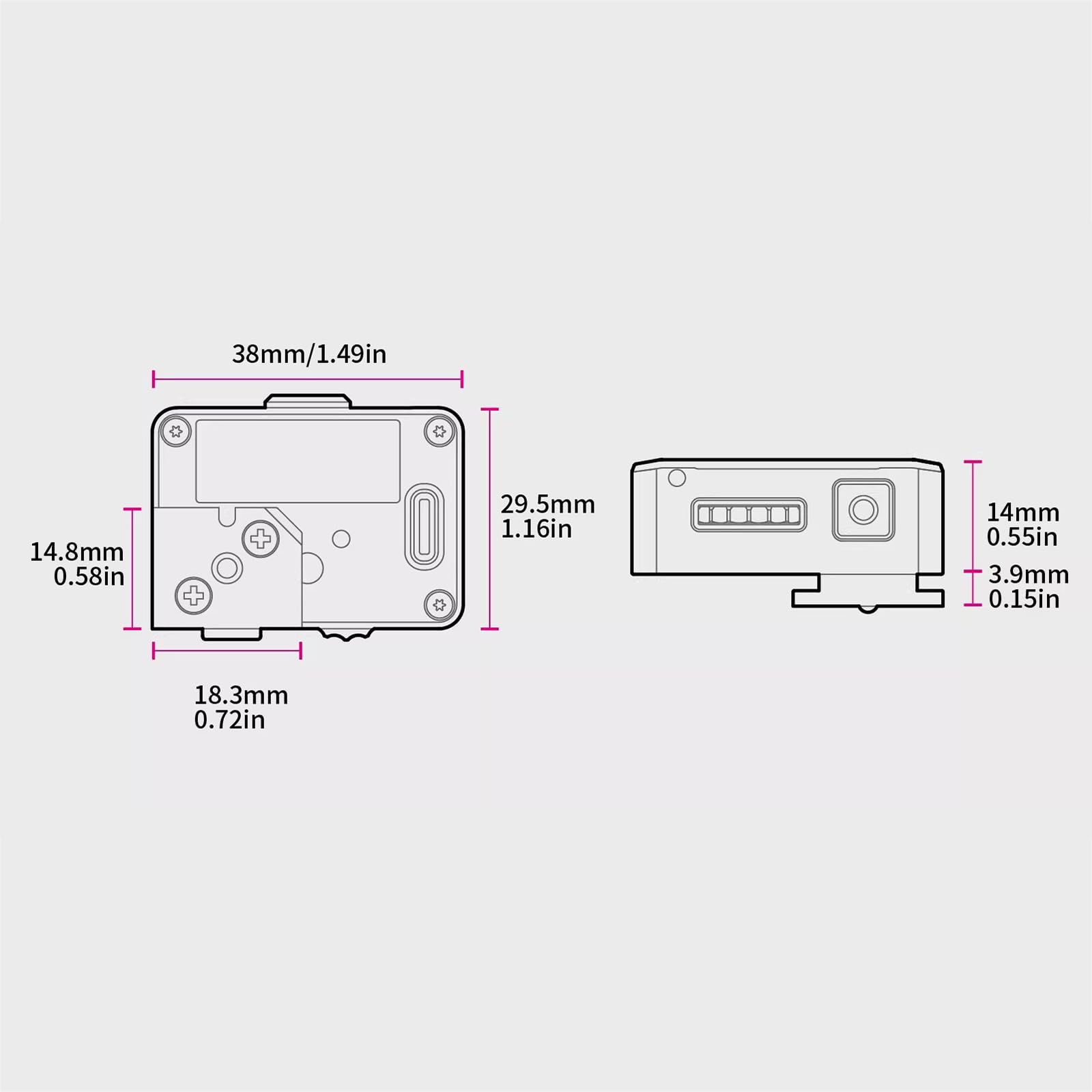 Esposimetro per Fotocamera, Indicatore di Esposizione, Misurazione Media a 30°, con Schermo OLED, Attacco Slitta Fredda, Regolazione ISO, Apertura E velocità Dell'otturatore