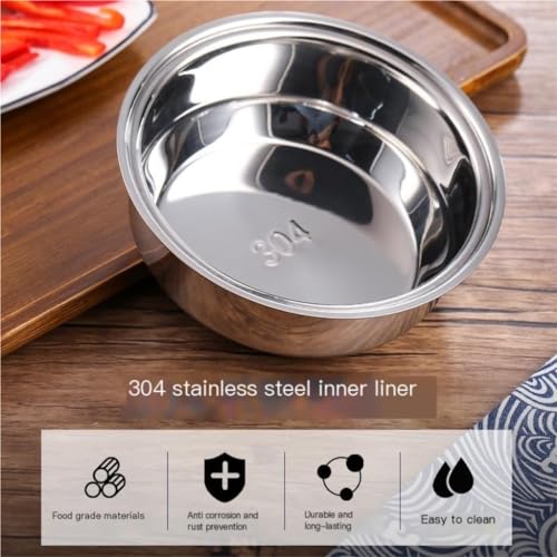Olla chafing de alcohol pequeña acero inoxidable oro miniatura 6