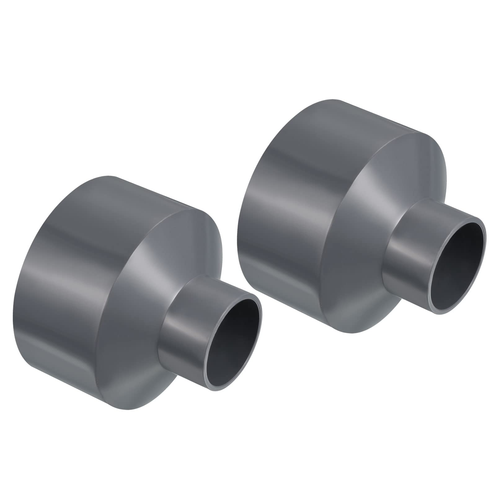 PATIKIL PVC Reductor Tubo Montaje 50x32mm, 3 Paquete Recto Acoplamiento Adaptador Conector, Gris — view 53