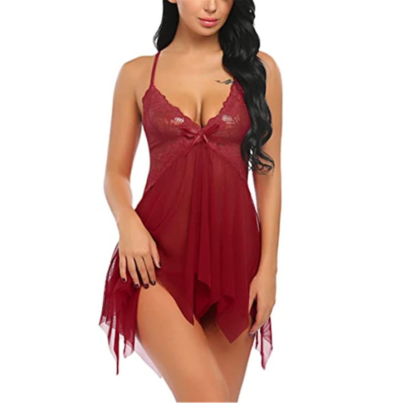 Lingerie for Women Lace Babydoll Sleepwear Boudoir Outfits Plus Size Langeray