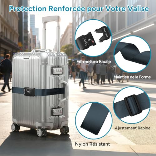 Sangle Valise Tsa Voyage : travel inspira Sangle Valise TSA, Ceinture Valise Voyage Sécurité (M... – Image 5