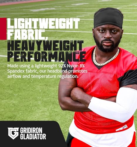 Image of Gridiron Gladiator Football Bandana - Skull Headwrap, Sports Head Wrap for Men's Workout