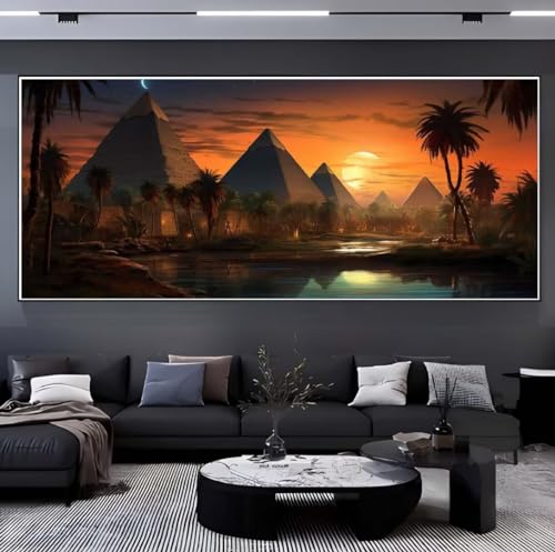 Full Diamond Painting Égypte 230x100 cm pour habiller un grand mur vide avec élégance