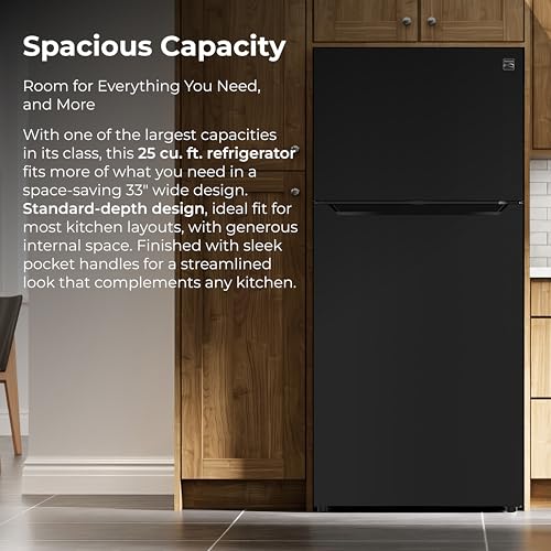 Image of Kenmore 25 cu. ft. 33 inch Wide Top Mount Refrigerator - Black