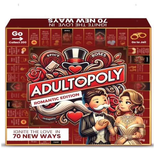 Adultopoly Couples Board Game - Romantic Date Night Game for Partners Fun Relationship Building Activity Anniversary and Valentines Day Gifts for Him or Her