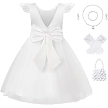 JerrisApparel Flower Girl Dress V-Back Birthday Wedding Communion Party Ball Gown