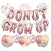 Donut Party Supplies - Donut Grow Up Balloons Banner Rose Gold, 20 Latex Balloons with 5 Confetti Balloons for Baby Shower Donut Grow Up Birthday Party Decorations