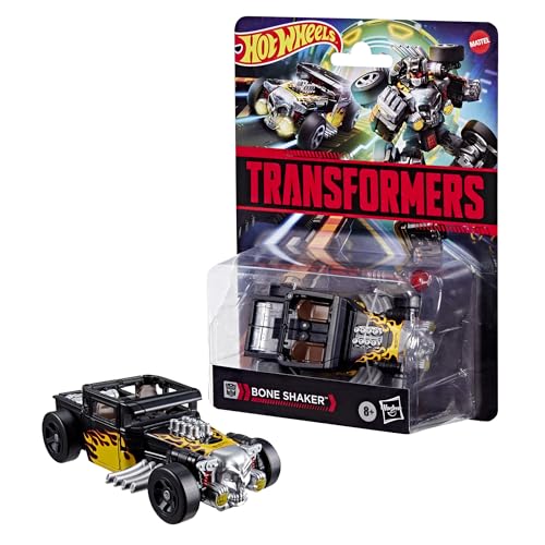Image of Transformers Collaborative Hot Wheels x Bone Shaker, Deluxe Class 5-Inch Robot Action Figure Converts to Car, Car Toys for Ages 8+